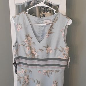 Adrianna Papell Blue Floral Midi Dress